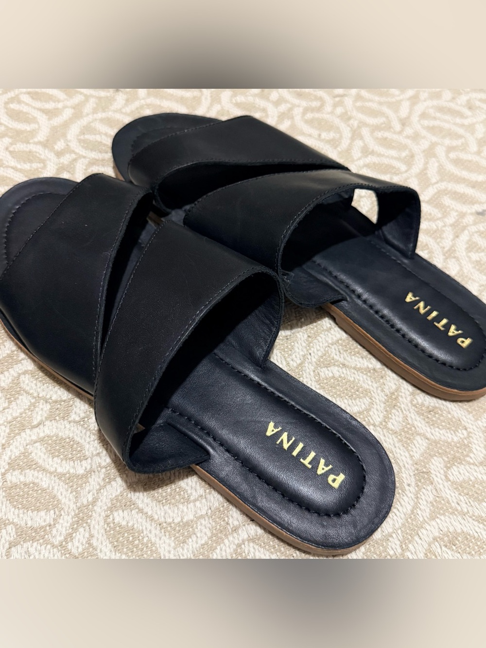 Patina Black Slide Sandals, size 10, NWOB